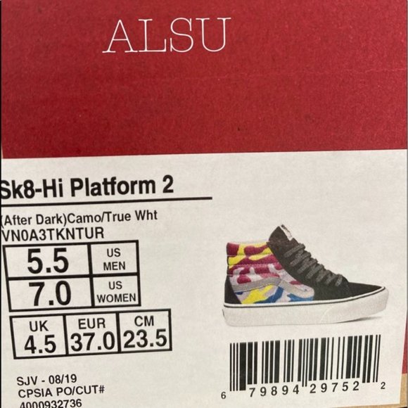 💖MEGA SALE💖VANS SK8-HI Platform After Dark Camo Suede Women's Size VN0A3TKNTUR - Picture 2 of 10